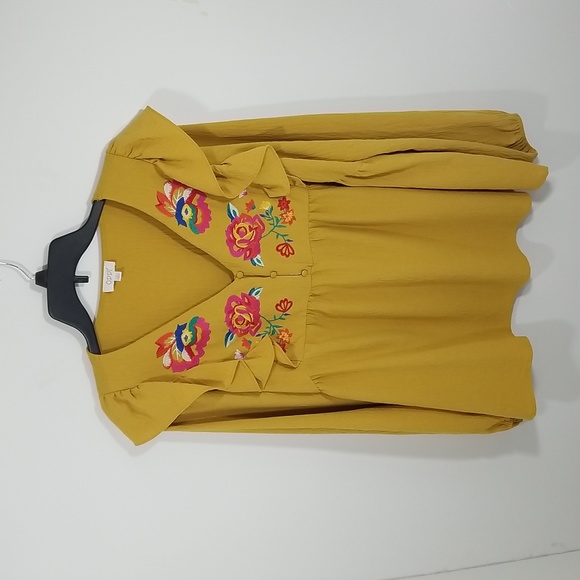 {ODDY} Just Like Mama Embroidered Blouse Size Large - Picture 3 of 14